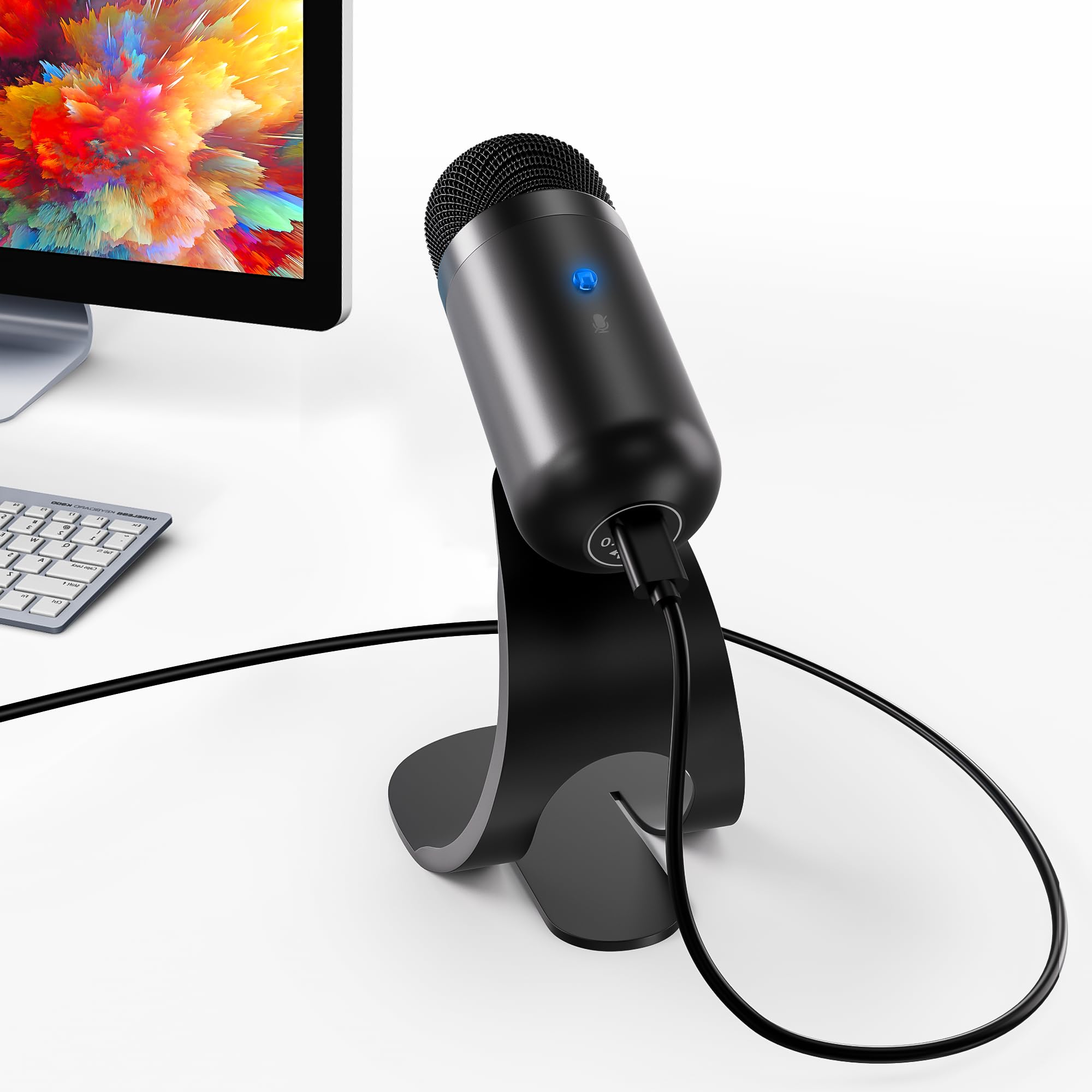 【技術改良】USB PCマイク 高感度 スタンド microphone 無(全)指向性 パソコンマイク リマインダーライト ィング ワンタッチミュート プラグ&プレイ 360˚全方向集音 ゲーミング ゲーマー向け 小型 超コンパクト テレワーク 会議用 配信用 録音 ゲーム実況 ボイズチャット 有線タイプ PC/PS 4/PS 5/Windows/マック 日本語取扱説明書 の商品画像