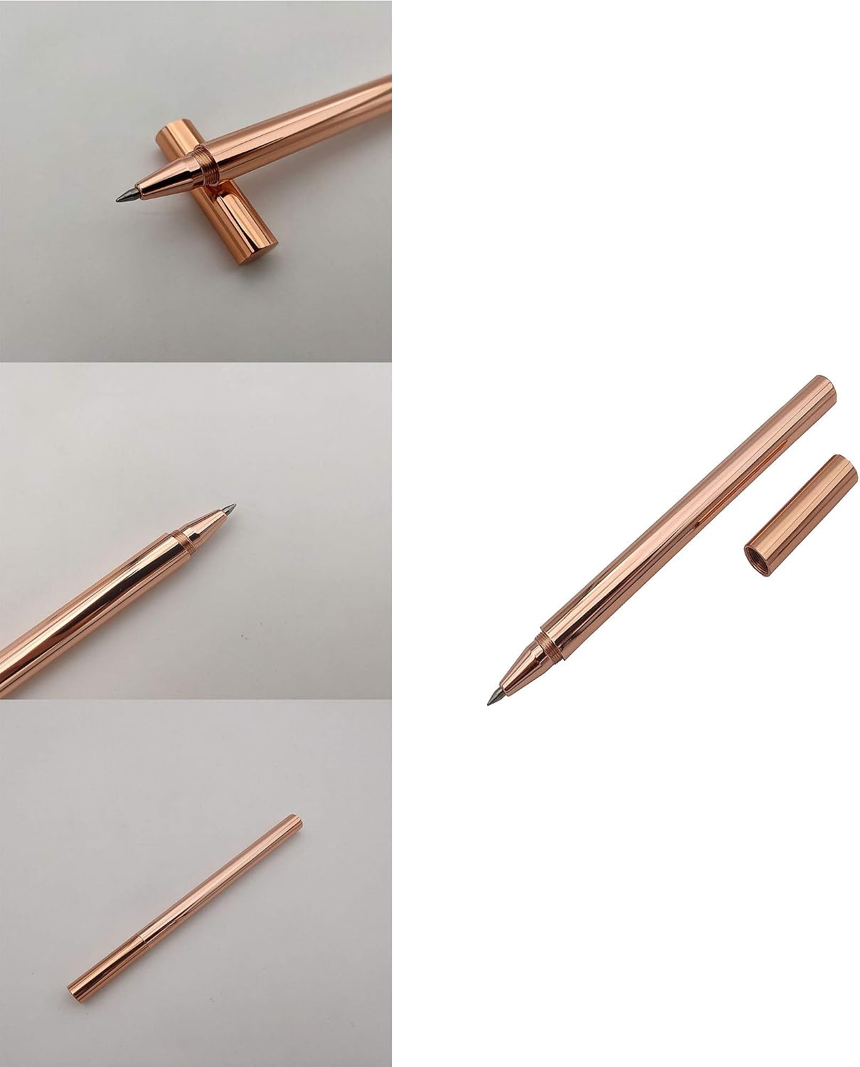 Accod Metal Ballpoint Pen Black Rollerball Pen Signature Pen with Two 0.5MM Black Pen Refills,Gift Pen for Colleagues and Family,Gift Boxed (Rose Gold) - Image 3