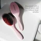 Denman Boar Bristle Hair Brush Style & Shine Smoother Pink Crush D81M view 6