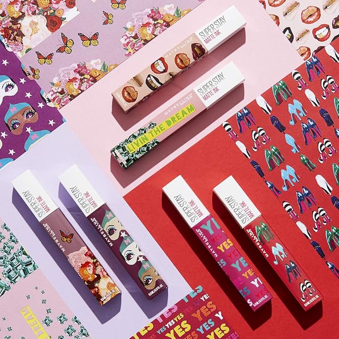 Maybelline 美宝莲 X Ashley Longshore 合作款 限量版唇釉 6支套装 4.5折$21.44史低 海淘转运到手约￥1650 S&S订购可再优惠5%