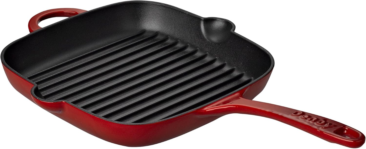 Denby Cast Iron Griddle Pan, Pomegranate, 25 cm Amazon.co.uk Kitchen & Home