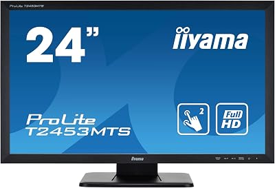 iiyama T2453MTS-B1 24 inch VA Full HD Touchscreen Monitor HDMI USB Hub Black