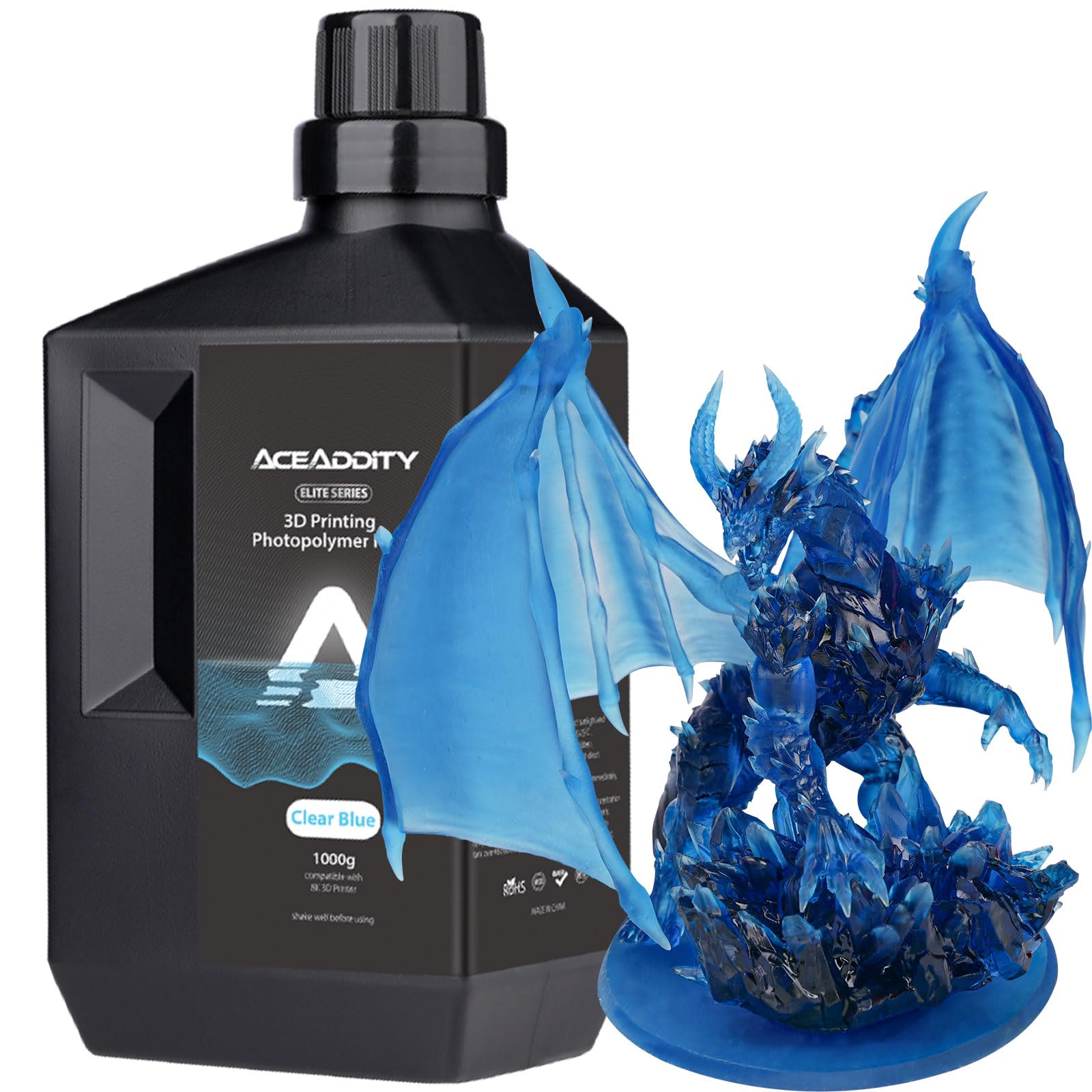 Aceaddity 3D-Drucker Harz 1KG - Hochfestes UV-Harz Schwarz