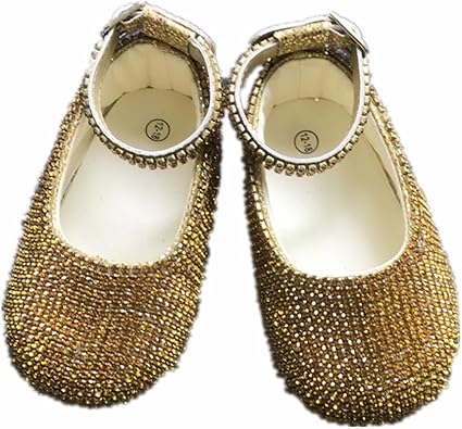 gold crib shoes