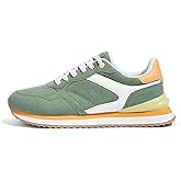 LUCKY STEP Women's Platform Fashion Sneakers Suede Colorful Colorblock Stylish Retro Casual Neutral Tennis Running Footwear Walking Shoes