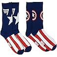 Hyp Captain America Marvel Comics Men's 2 Pack Athletic Crew Socks