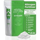 RAW Nitrogen Fertilizer - Water Soluble, Fertilizer for Vegetables, 8 oz | Hydroponic Nitrogen Fertilizer for Vegetables, Indoor Plants, Gardens, Soil &amp; Foliar Feeding - For Stem Development