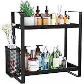LEMIKKLE Bathroom Organizer Countertop, Makeup Skincare Perfume Organizer Counter Organizer Wood Shelf Tray for Vanity, Stora