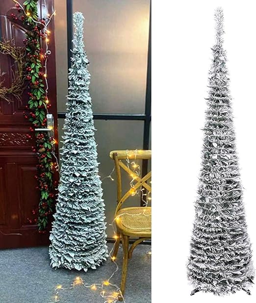 Amazon Com Doyolla Premium Artificial Snow Flocked Christmas Tree