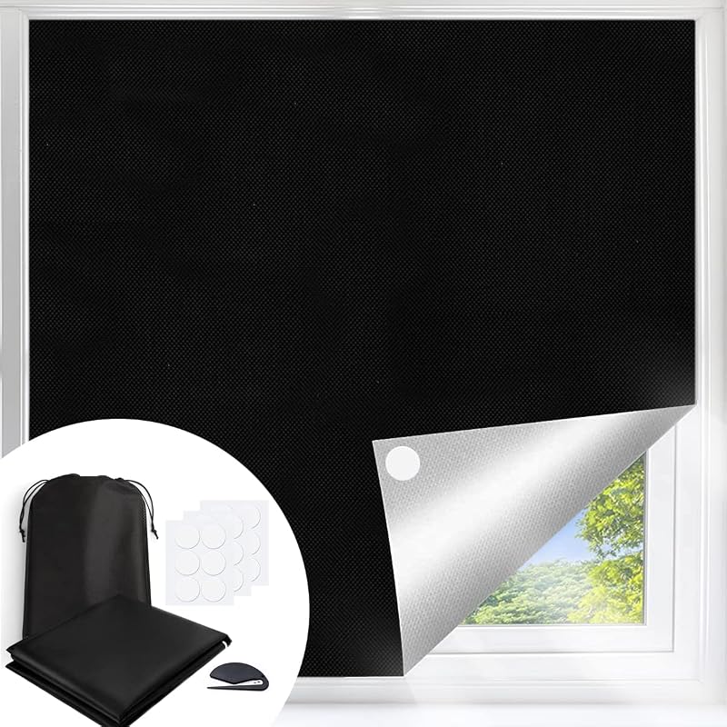 Machine-Ya 100% Blackout Blind 145x250cm Nano Tape Cut to Fit Windows