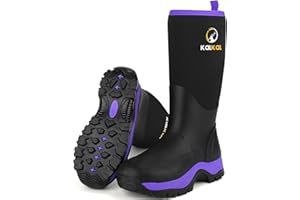 Kalkal Rubber Boots for Women, Insulated Waterproof Womens Hunting Boots, 6mm Neoprene Camo Hunting Boot Tall Rain Boots for Women Mud Working Gardening Farming