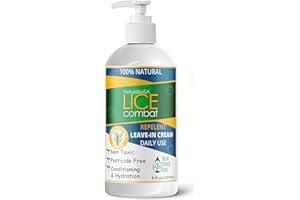 NatulabUSA Lice Combat Leave-In Cream. All-Natural Lice Treatment, Helps Prevent Lice Occurrences. Works Great on Lice, Super Lice, Eggs and Nits. Safe for Daily Use. Supports Healthy Hair. 8oz