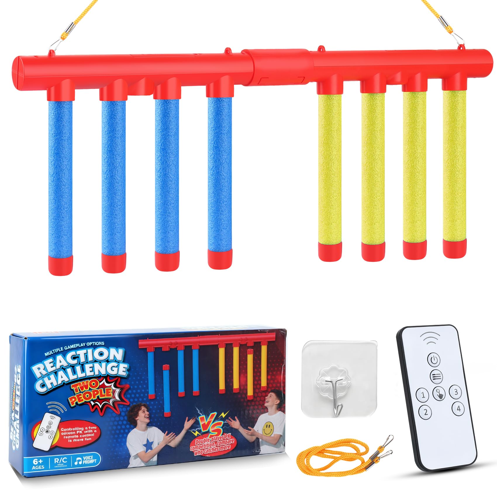 Photo 1 of ***MISSING PIECES*** Maymalze Reflex Sticks Challenge Game with Remote Control in 3 Speed Modes for Solo/Dual Play,Hand Eye Coordination & Reaction Training Toy,Reflex Drop Sticks Game for Kids Adults(Battery Free)