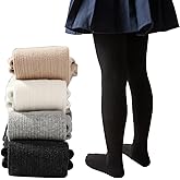 DWPEXLET MultiPack Little Big Girls Cable Knit Tights Cotton Soft Pantyhose Leggings Stockings Basis Matching