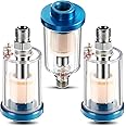 3 Pcs Compressed Air Filter Water Oil Separator 1/4 Inch NPT Inlet and Outlet Airbrush Filter Moisture Separator for Air Line Compressor Fitting, 90 PSI