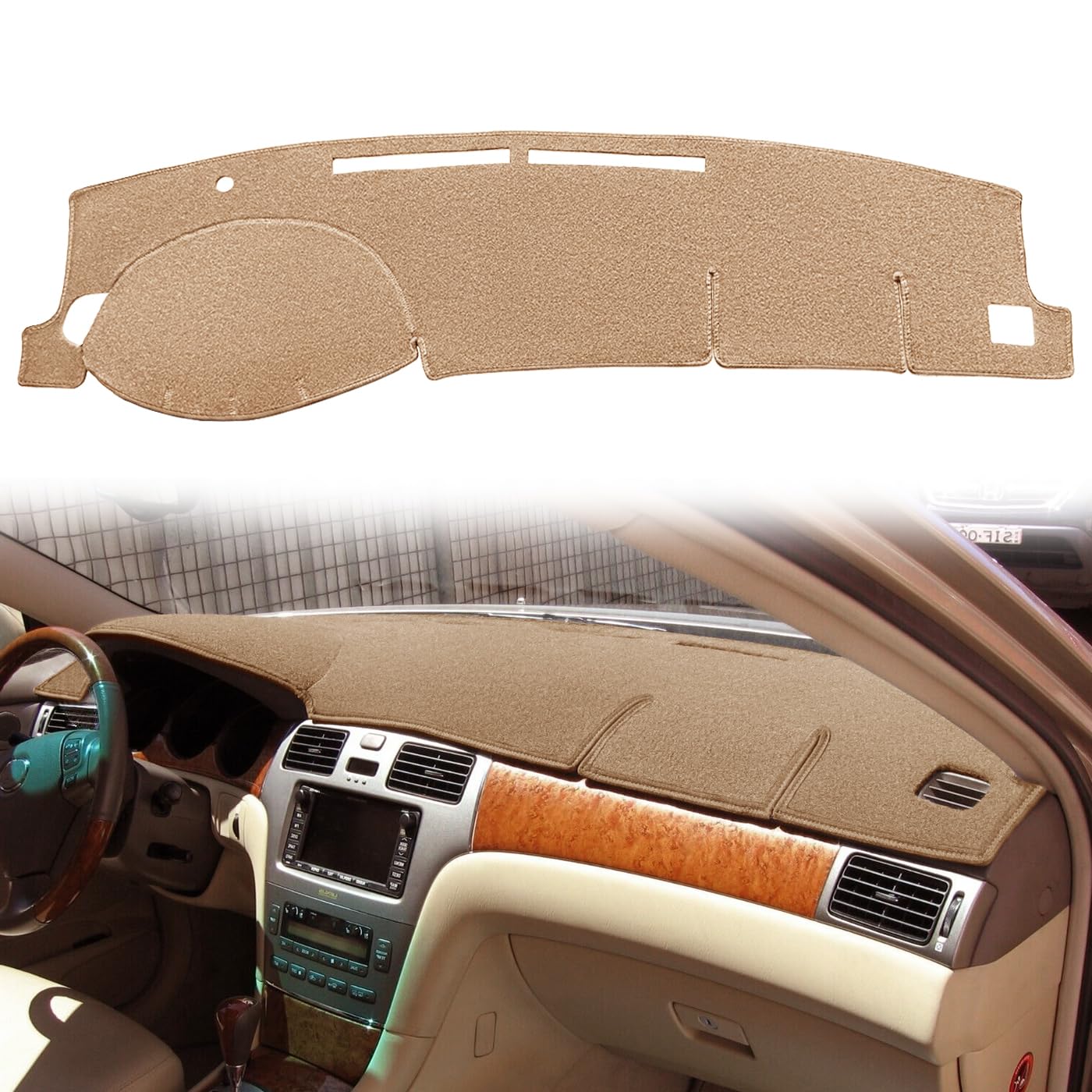 Photo 1 of Dash Cover Mat Custom Fit for Lexus ES300 ES330, Dashboard Cover Pad Carpet Protector F116 (Beige)