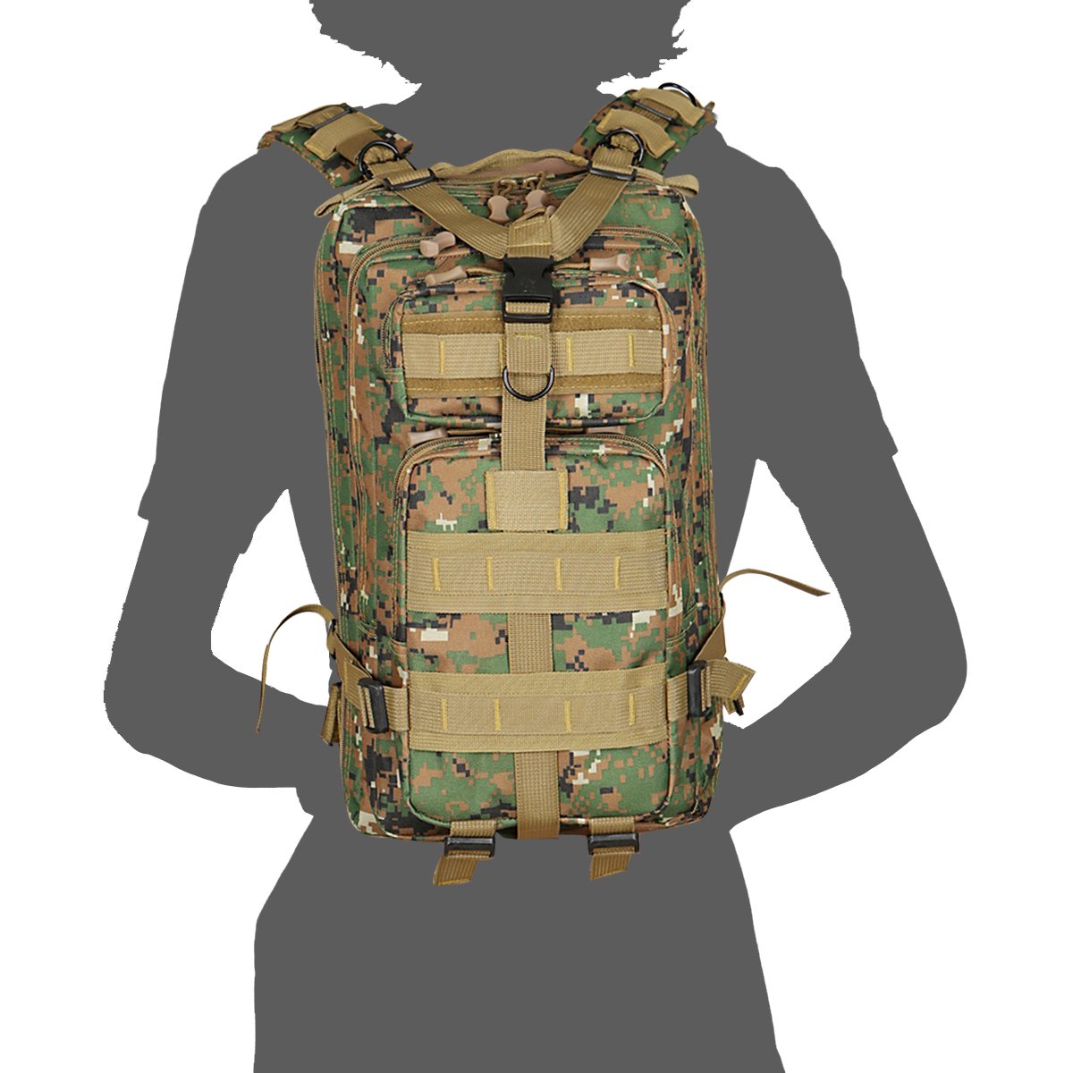 30L Military Tactical Backpack Waterproof Outdoor Bag School Book Bag for Hiking Camping Climbing Trekking Travel Daypack for Kids Teenagers Size 8.6\'\'x 5.9\'\'x 16.9\'\' (Camouflage3)