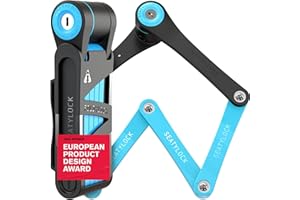 Seatylock FoldyLock Compact Folding Bike Lock - Award Winning Patented Lightweight High Security Bicycle Lock - Heavy Duty Anti Theft Smart Secure Guard with Keys & Case for Bikes or Scooters