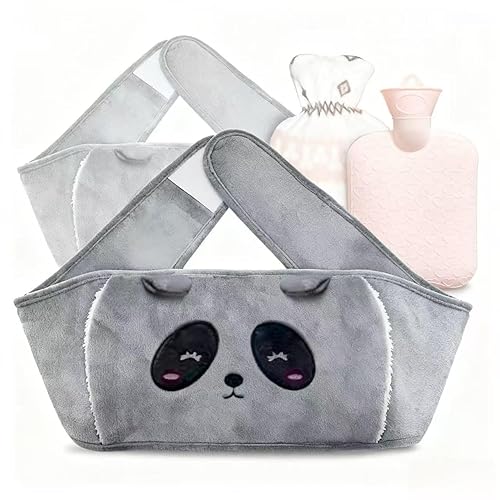 MARUKO Hot Water Bottle Belt, Hot Water Bag, Plush Refillable Wrap Around Period Hot Water Bottle Belt Pouch Waist for Period, Neck,Shoulder, Back, Legs,Waist Warm