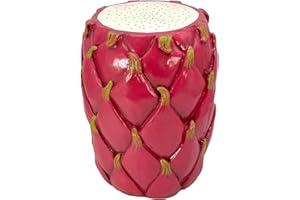 Galt International 18" Dragonfruit Tropical Fruit Stool Side Vibrant Table Home Decor Plant Stand Garden Indoor Outdoor Decorations