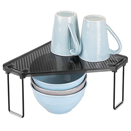 Mdesign Corner Storage Organizer Shelf For Kitchen Countertop