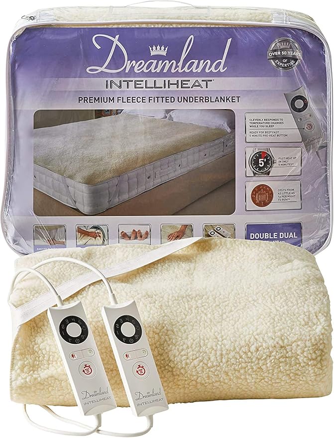 Dreamland IntelliheatManta Doble con 2 Controles, poliéster, Natural