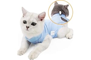 LIANZIMAU Cat Surgery Recovery Suit for Surgical Abdominal Wounds Home Indoor Pet Clothing E-Collar Alternative for Cats After Surgery Pajama Suit