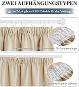 PONY DANCE Blackout Curtain 2 Panels 140x260 Yellow Beige Thermal Ruffle Tape view 8
