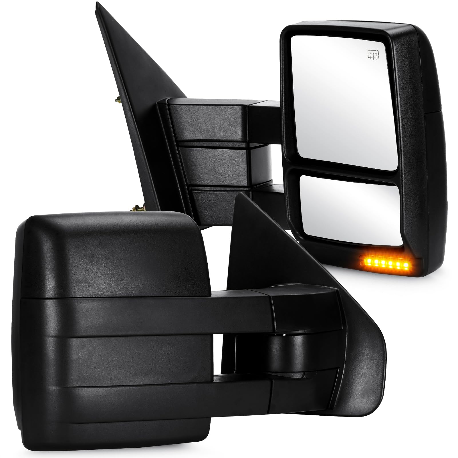 Photo 1 of Youxmoto Towing Mirrors For Ford F-150 2007 2008 2009 2010 2011 2012 2013 2014 Pickup Truck Tow Mirrors Manual Telescoping/Folding, Heated; Turn Signal+ Puddle Light