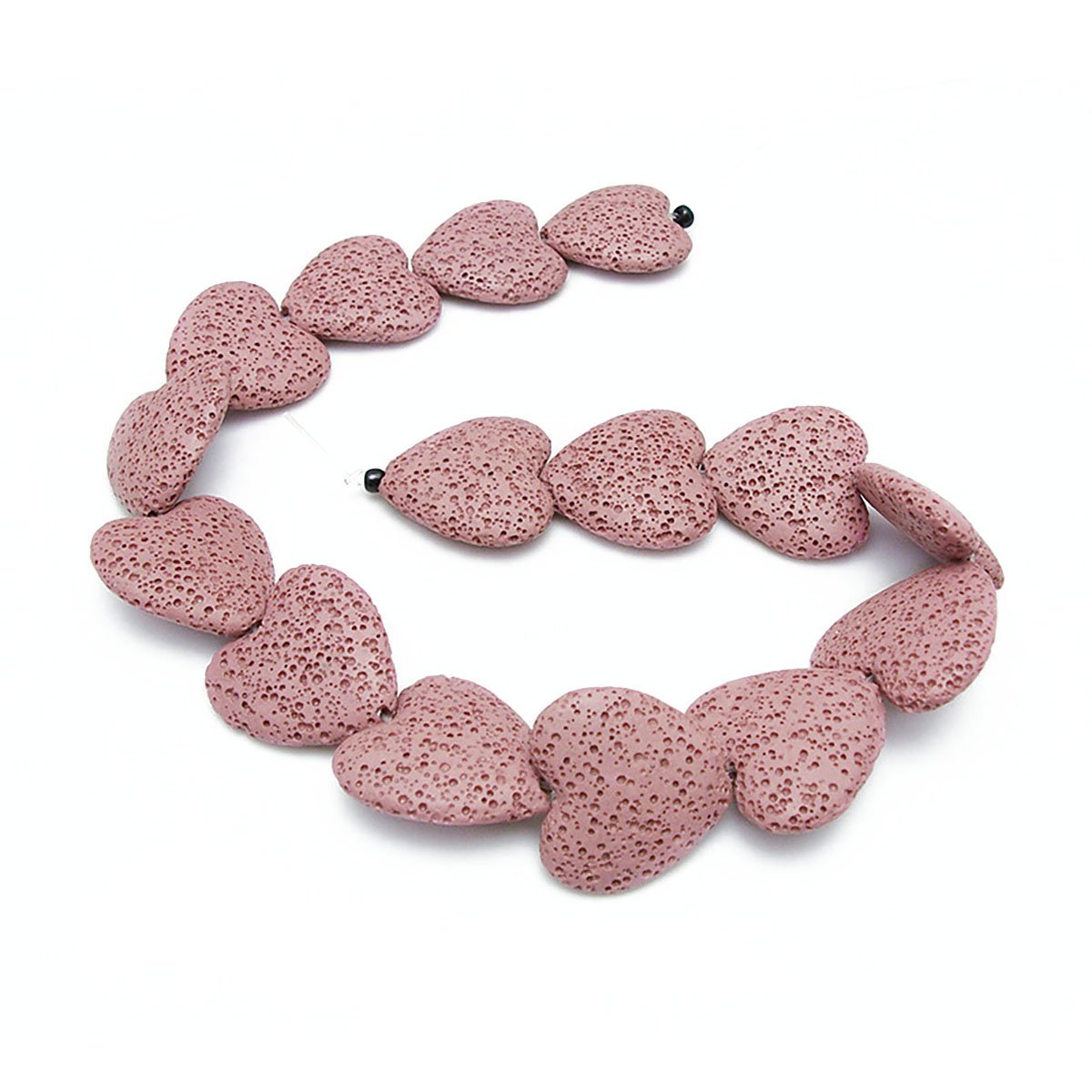 Heart-Shaped Colored Lava Stone Beads Loose Beads Rock Beads Volcanic Gemstone for Earrings Bracelet Necklace Jewelry Making (Pink, Small)