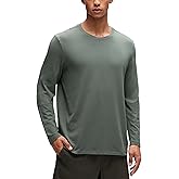CRZ YOGA Pima Cotton Long Sleee Shirts for Men - Casual Crewneck T-Shirts Breathable Workout Daily Basic Tee Tops