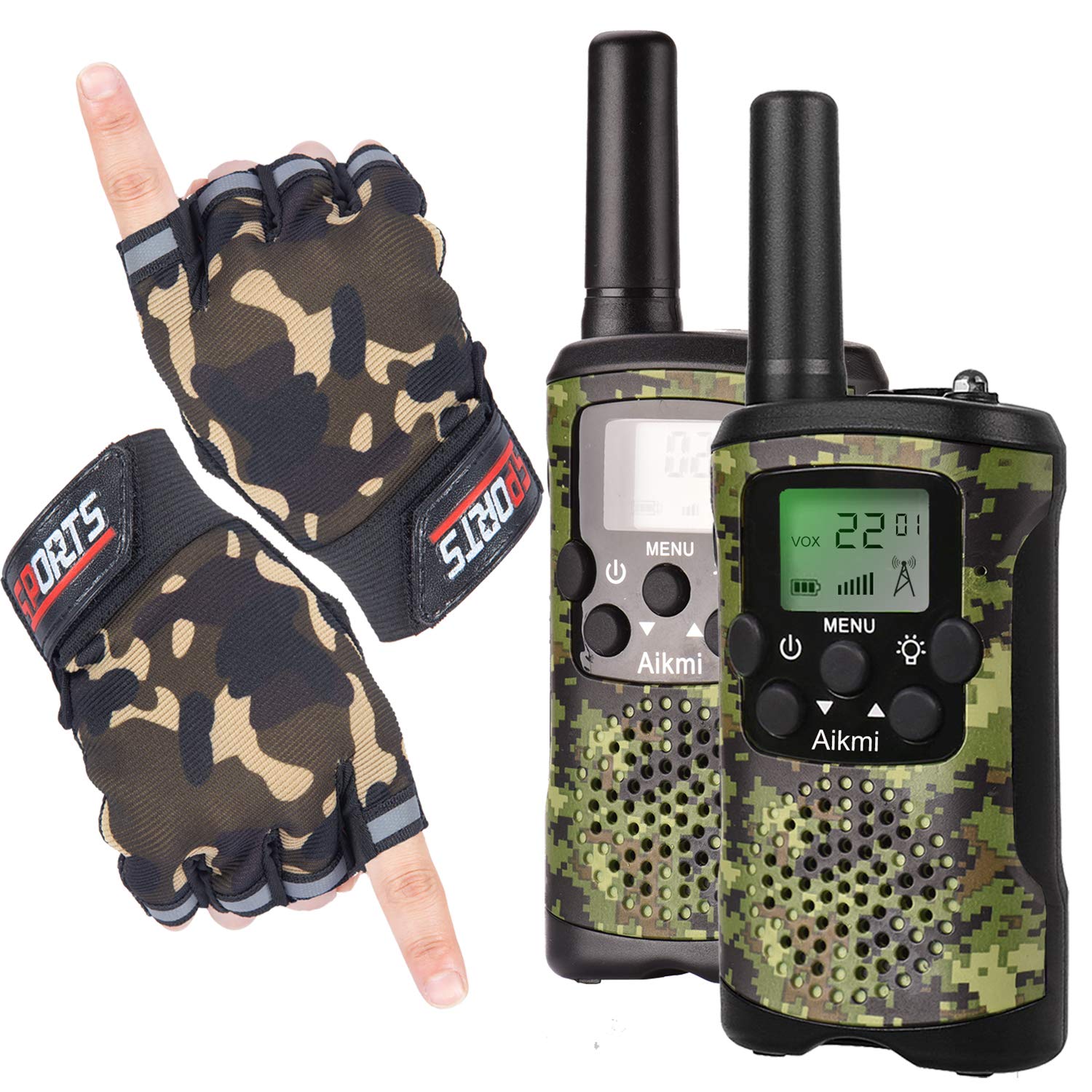 Walkie Talkies for Kids Toys for Boys Outdoor Toys 2 Way Radio 8 Channel 3 KM Long Range for Camp Hunt Adventure Army Game Birthday Gifts 6 7 8 9 10 Year Old Boys Gifts
