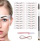 TEUVO Eyebrow Stencil Kit 24 Styles Shaper Beginner Brow Razor Brush Reusable