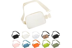 Frenou Waist Belt Bag Fashion Fanny Women and Men Gift Waist Pack With Adjustable Strap For Travel Running Hiking Walking Off White
