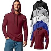 August Alley 5 Pack Men's Big and Tall Hoodies Long Sleeve Lightweight Sweatshirt Workout Pullover Multipack