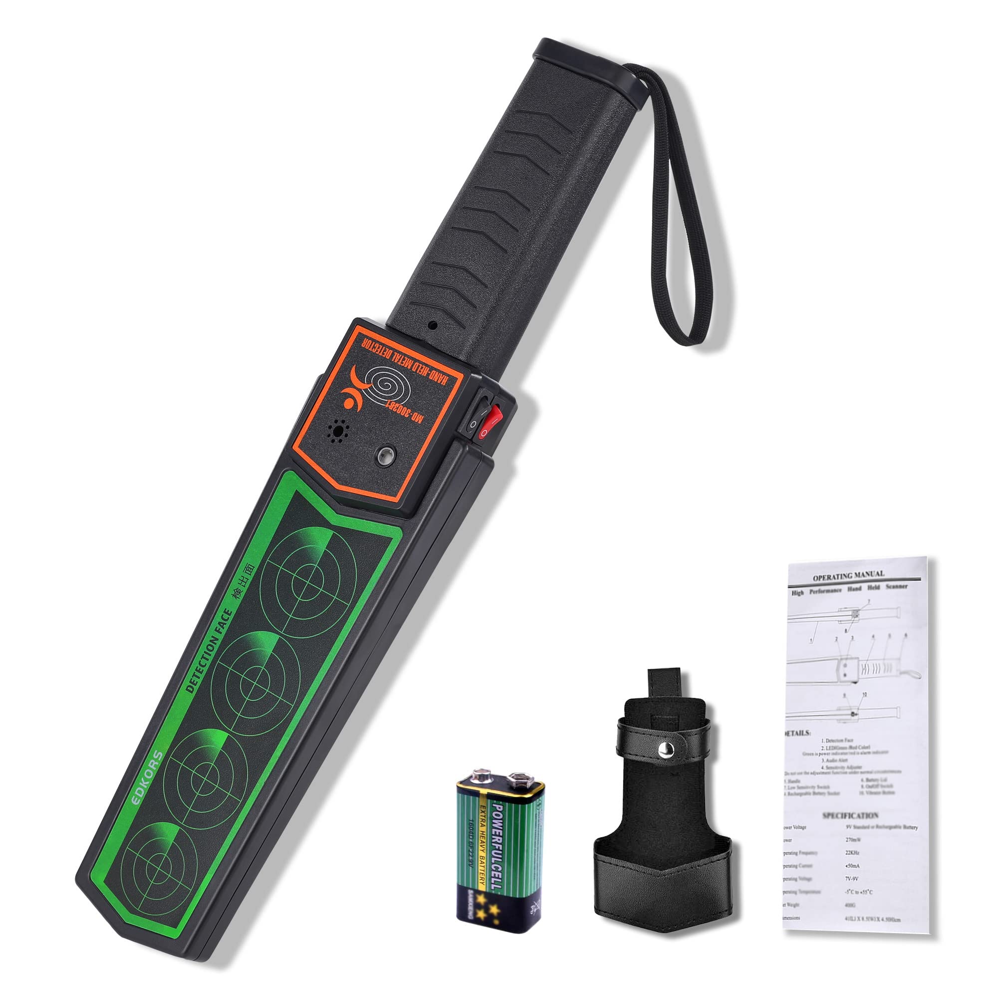Portable Hand Held Metal Detector Pinpointer,Security Wand Scanner Optional Sound & Vibration Modes Detects Weapons,Nails,lost jewelry