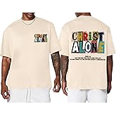 Wedsadl Christian Faith Shirts for Men Bible Verse Jesus God Shirt Oversized Religious Tshirts Graphic Tees Cotton Tops