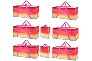 SOFTKISS Heavy Duty Extra Large Moving Bags 6 Pack- Waterproof Storage Bags With Zipper And Handles,Backpack Straps Strong Tote Bags For Clothes,Alternative To Moving Box, Handbags