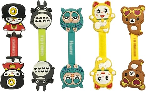 Amazon Co Jp Wrapables おかしな漫画キャラクター コードオーガナイザー イヤホンラップ 5個セット Diy 工具 ガーデン