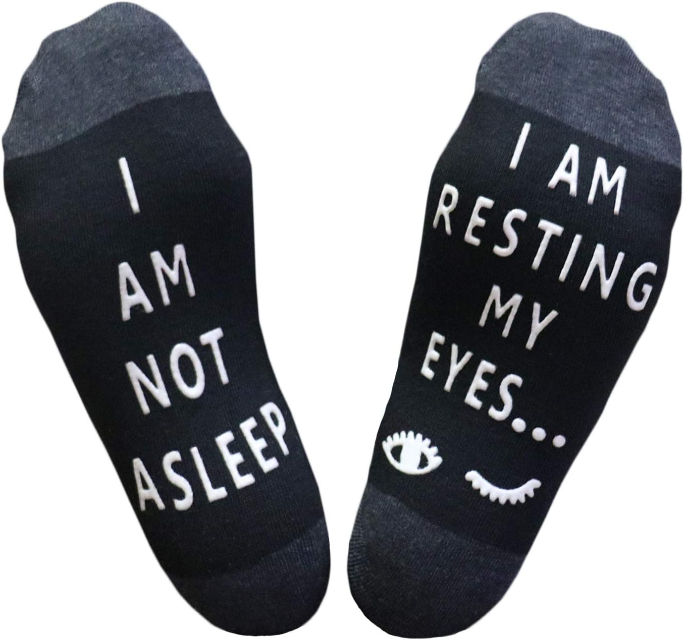 "I am NOT asleep,I am resting my eyes Funny Socks Novelty Cotton Socks
