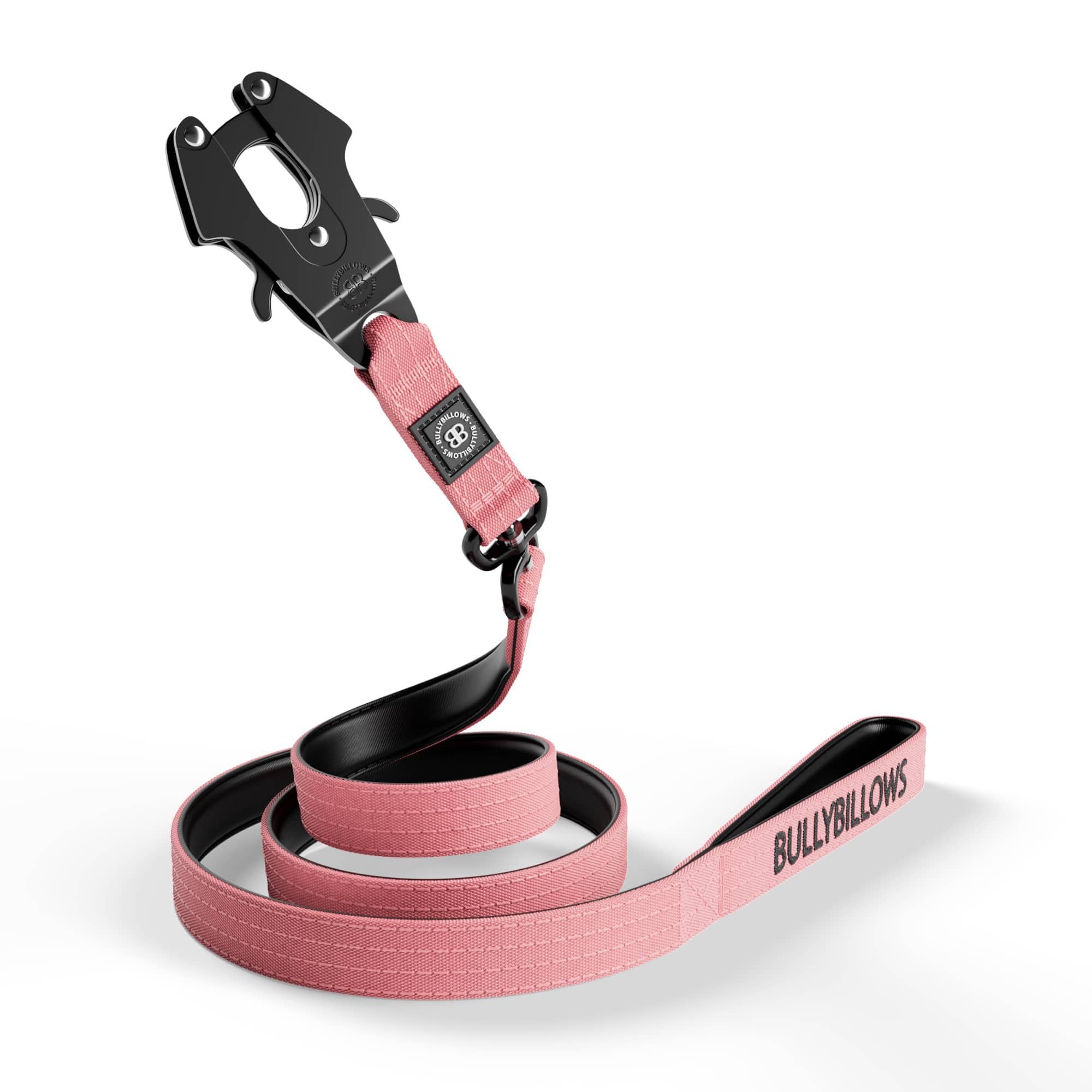 BullyBillows Anti-Tangle Swivel Combat Dog Lead | Padded Handle For Easier Walks | Anti Tangle & Pressure Tested Dog Lead | Suitable For All Dog Breeds - Pink