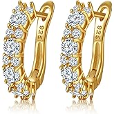 LibreLumos Moissanite Hoop Earrings, Moissanite Diamond Earring, 925 Sterling Silver with 18K White Gold Plating Hoop Earrings, Jewelry Box Packed, Jewelry Gifts for Women