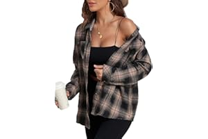 KevaMolly Plaid Flannel Shirts for Women Loose Fit Boyfriend Button Down Shirt Long Sleeve Casual Flannel Blouse Tops