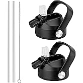 Prurex Straw Lid with Silicone Nozzle for Hydro Flask/Thermoflas/Iron Flask/Takeya/Simple Modern and More 12-64 oz 2.28" Wide Mouth Bottles,Water Bottle Accessories
