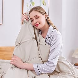 JOLLYVOGUE Beige Twin Size Comforter Sets 5