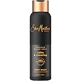 SheaMoisture African Black Soap Body Wash Calm and clearing body wash 18 Oz | For 24H Visible Moisture for Healthy, Glowing