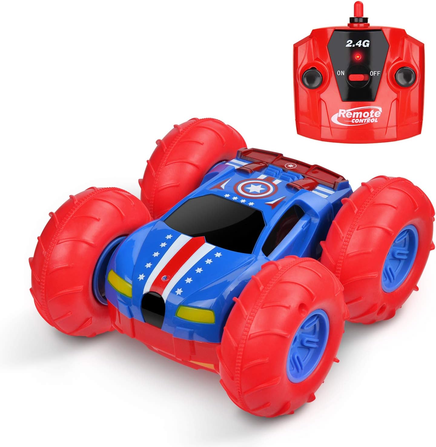 WloveTravel Kids Remote Control Car Toys,Double Sided Rotating Tumbling Transformation 360 Degree Flips with Radio Controlled,Toy for Age 6 7 8 9 10+ years old boys girls