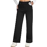 THE GYM PEOPLE Women's Wide Leg Pull on Jeans Stretchy Baggy Trendy Casual Straight Denim Pants with Pockets