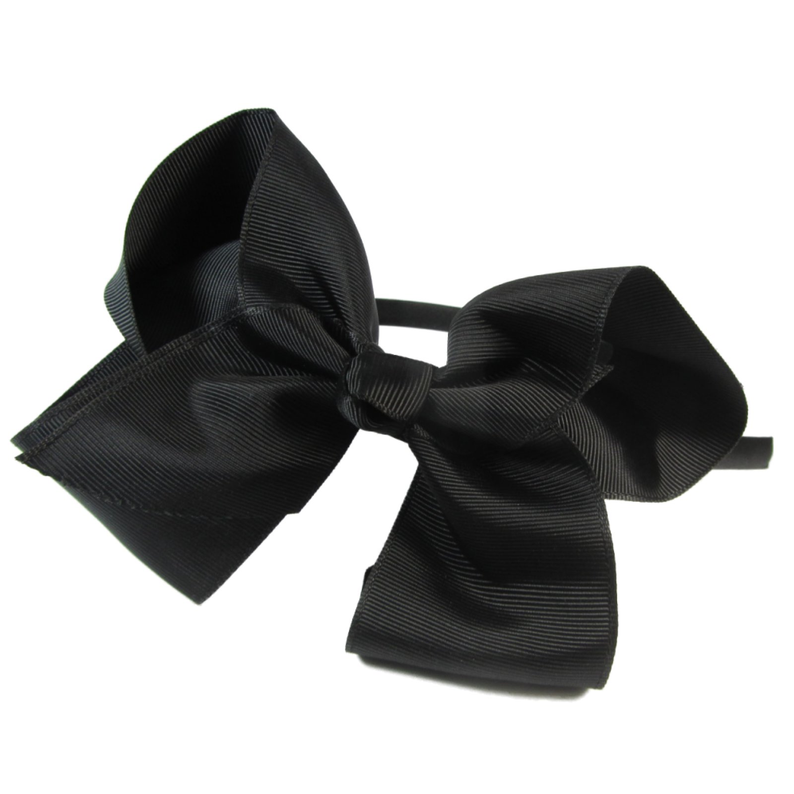 Oversize Large Ribbon Bow Alice Hair Band Headband White Navy Blue Red (Black)