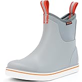 Showave Men's Deck Boots Waterproof Ankle Rubber Rain Boots for Boating Sailing Fishing